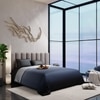 Stoa Paris Comforter for King Size Bed, 300 TC Ultra Satin Fabric  Taupe Sapphire