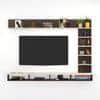 Primax Plus Large Engineering Wood Wall Mount Tv Unit In Wenge & White Finish