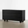 Mahe Solid Wood Chest Of 6 Drawers In Matte Black Finish