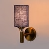 Devansh Metal Electric Wall Light in Gold Colour with Blue Shade Count of 1 Light