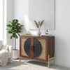 Anaya Solid Mango Wood 2 Door Cabinet With Door In Provincial Teak Finish
