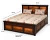 Tsk Solid Wood King Size Bed in Natural & Walnut