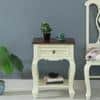 Solid Wood Bedside Table In Tulip Finish With Drawer