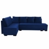 Melo 3 Seater Left Sectional Velvet Sofa Cum Bed in Navy Blue colour