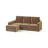 Apollo Compact Sofa (Colour : Fawn Velvet, Cushion : Soft, Back Type : High Back, Seating Capacity : Left Aligned 2 Seater + Left Aligned Chaise)