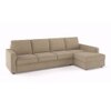 Apollo Compact Sofa (Colour : Sandshell Beige, Cushion : Hard, Back Type : Regular, Seating Capacity : Right Aligned 3 Seater + Right Aligned Chaise + Ottoman)