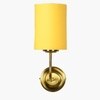 Devansh Metal Electric Wall Light in Gold Colour with Yellow Shade Count of 1 Light