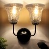 Devansh Metal Electric Wall Light in black Colour with Transparent Shade Count of 2 Lights