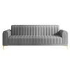 Josbert Velvet 3 Seater Sofa In Grey Colour