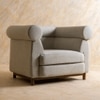 Solace Solid Wood One Seater Sofa in Grey Colour