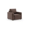 Apollo Compact 1 Seater Fabric Sofa in Daschund Brown Colour