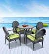 Nowra Wicker Table And Chair Set In Grey Finish