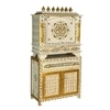 D'Dass Red Mdf and Sheesham Wooden Temple  With Cabinet For Pooja