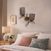 Devansh Metal Electric Wall Light in Gold Colour with Grey Shade Count of 2 Lights