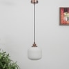 Sober Single Light Ceiling Pendant Light in Brushed Brass Finish With White Glass Shade