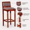 Shaurya Sheesham Wood Bar Chair in Honey Oak Finish