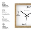 Playful “Ish” Square Wooden Wall Clock with Minimal White Dial