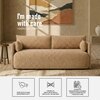 Cozychic Wood 3 Seater With Upholstery Non Storage Sofa In Yellow Colour