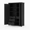 Claire Solid Sheesham Wood 2 Door Wardrobe In Black Finish