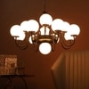 Eliante White Chandelier, 13-Light, Mild Steel Frame With Glass Shades, Modern Ceiling Lighting