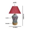 Devansh Conical  Maroon Jute Shade  Lamp With  Wood & Mosaic Glass Base For Decoration /Office/Home/Gifting/Study For Decoration /Office/Home/Gifting/Study -(10X10X14.5) Inches -