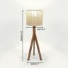 Triune Brown Wooden Table Lamp with White Printed Lampshade