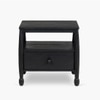 Archie Spindle Solid Wood Bedside Table in Black Colour