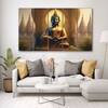 The Castle Decor Lord Buddha Meditation Wall Art Framed Painting 27x48 Inch (Style 7)