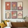 The Castle Decor Boho Abstract Botanical Wall Art Set of 6 Design 2 11x17 Inch