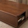 Selwyn Sheesham Wood Linear Slat Coffee Table in Walnut Finish