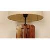 Stella Brown Wooden Table Lamp with White Fabric Lampshade