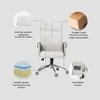 Ettorez Flair Hb Ultra Premium Leatherette Office Chair In Cream And Gray Colour