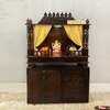 D'Dass Red Sheesham and Mdf  Wall Hanging Wooden Temple For Pooja