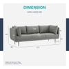 Scandinavian Supra Three Seater Sofa Matte Black Finish