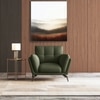 Vetra 1 Seater Leather Sofa In Olive Colour