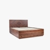 Dado Solid Wood Queen Hydraulic Bed in Brown Colour