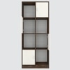 8 Shelves Semi Open Multipurpose Matrix Kitchen Cabinet In Highland Pine & Cochwood Brown Finish