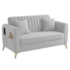 Daraco Velvet 2 Seater Sofa in Grey Color