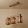 Elegant Brown Solid Wood Cluster Hanging Light