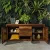 Maari Solid  Wood 2 Door  Sideboard In Teak Finish