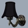 Devansh Gold Antique Wall Mounted Lamp With Black  Cotton Shade