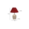 Maroon Jute with White Brushed Wood Table Lamp