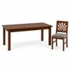 Globally Indian Vedika Solid Sheesham Wood 6 Seater Dining Table Set 6 Chairs Grey