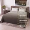 Coffee Shade Floral Cotton 400 Tc Flat Super King  Bed Size Bedsheet With 2 Pillow Covers