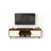 Wilbrome Engineering Wood Floor Standing TV Entertainment Unit Set Top Box Stand/TV Cabinet with Shelves for Books & Décor Display Unit, Upto 75 Inches (Brown Maple & White)
