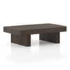 Nakkashi Solid Wood Rectangular Coffee Table In Dark Chestnut Finish
