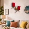 Devansh Metal Electric Wall Light in Gold Colour with Red Shade Count of 2 Lights