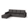 Apollo Compact Sofa (Colour : Steel, Cushion : Soft, Back Type : Regular, Seating Capacity : Left Aligned 3 Seater + Left Aligned Chaise + Ottoman)