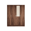 Julian Engineered Wood 4 Door Mirror Wardrobe In Walnut Finish