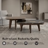 Alba Square Cluster Black Marquina Marble & Solid Wood Coffee Table In Danish Walnut Finish